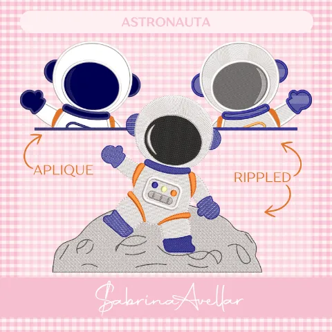 Bordado do tema Astronautas