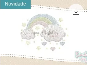 Bordado do tema Chuva de amor